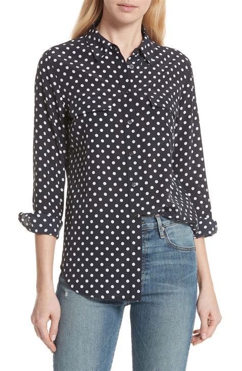 Silk shirt with polka